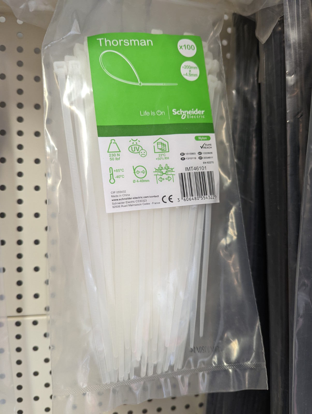 Cable Ties White 100 Pack - 4.8 x 200mm
