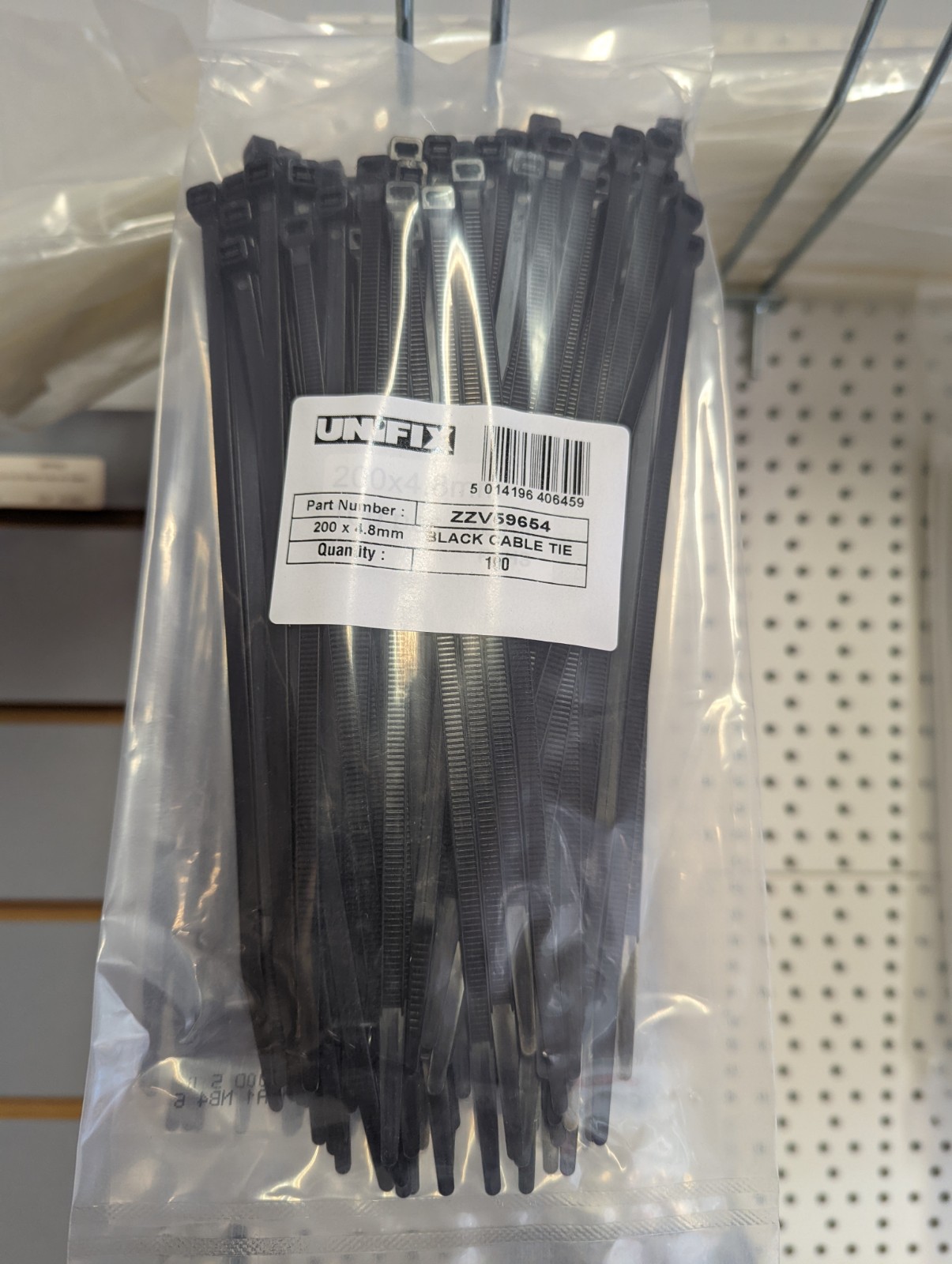 Cable Ties Black 100 pack - 4.8 x 200mm
