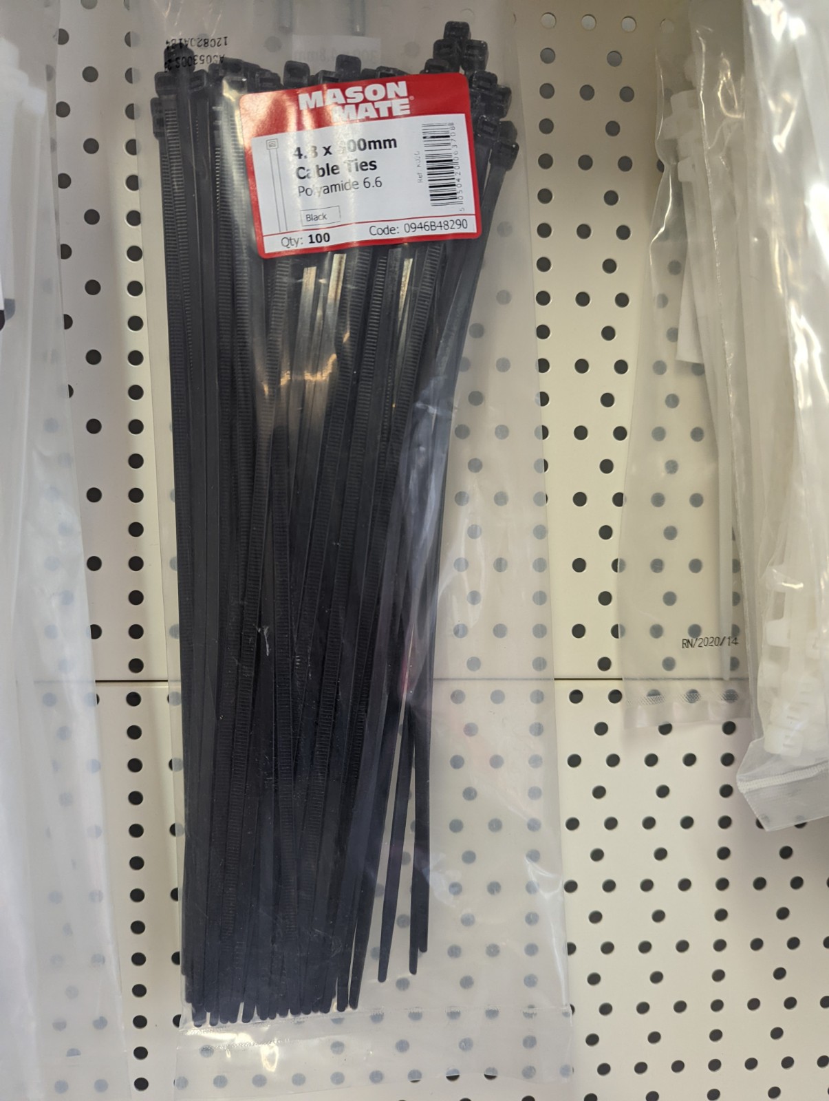 Cable Ties Black 100 Pack - 4.8 x 300mm